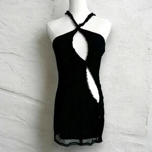 Peppermayo cut out black mini dress 6